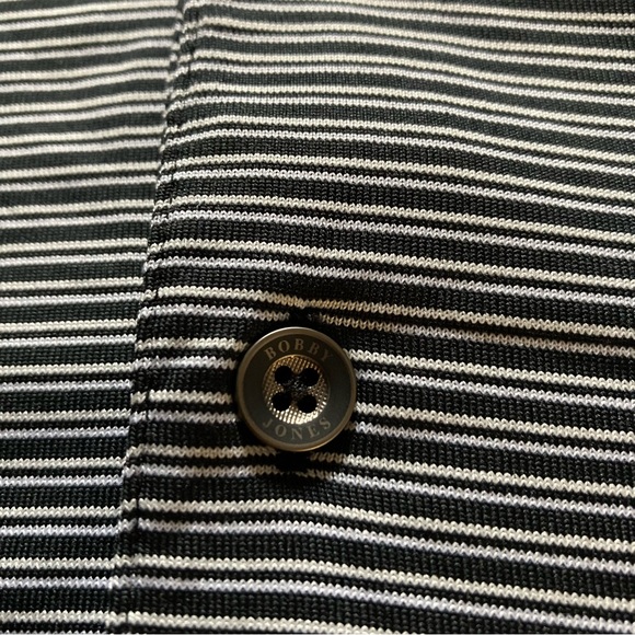 Bobby Jones X-H20 Black White Stripped Golf Polo Shirt Short Sleeve Men's XL - Picture 3 of 8